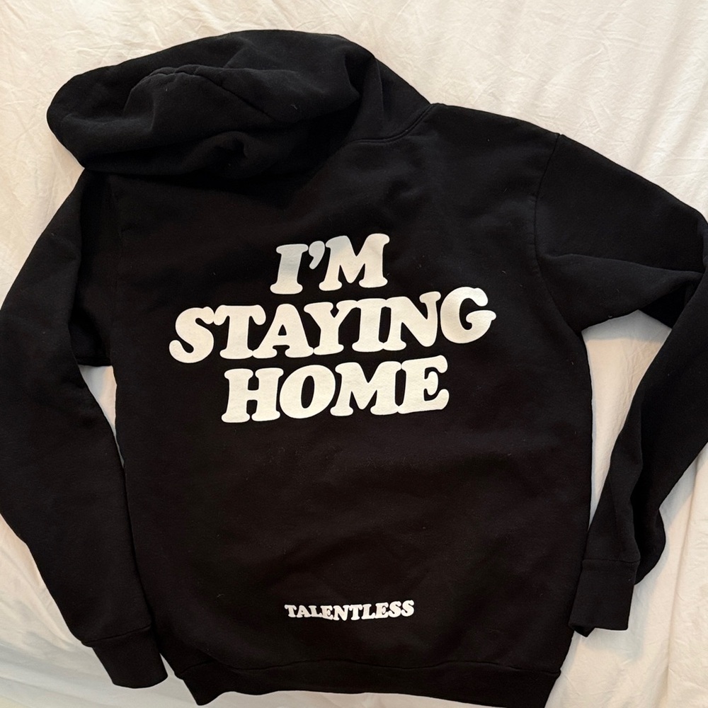 TALENTLESS Black Hoodie with White Statement size XS - Picture 2 of 3